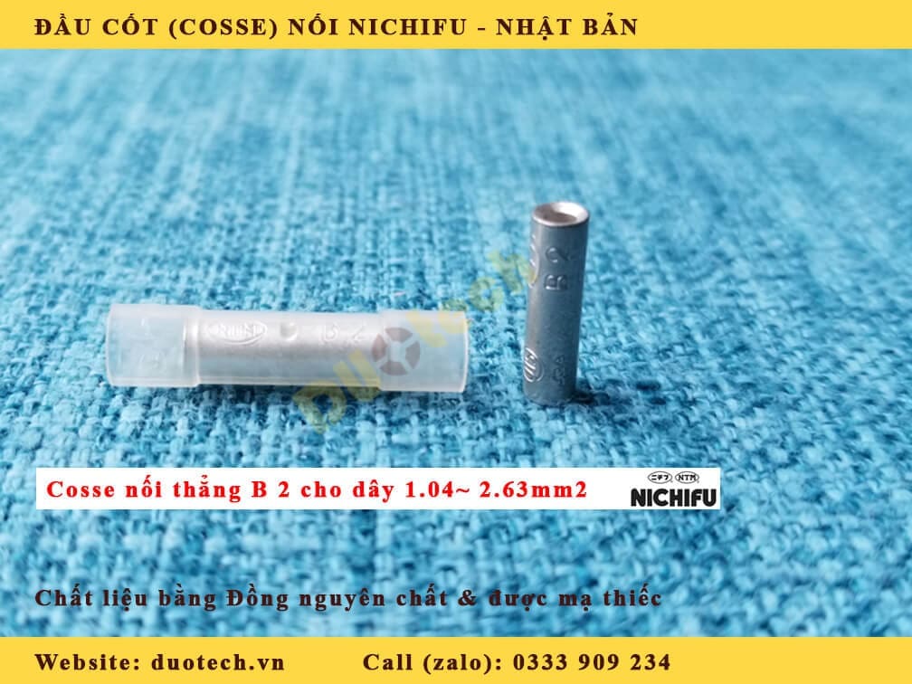đầu cosse nối thẳng b2 nichifu; đầu cosse b nichifu; đầu cốt nối b 2 nichifu; mua đầu cosse nối dây điện; mua đầu cos b2 nichifu