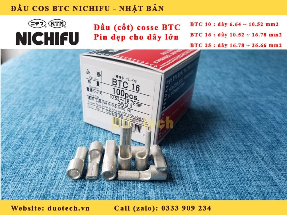 đầu cosse btc nichifu; đầu cos kim dẹp btc; đầu cos btc nichifu; đầu cos lưỡi dẹp btc; đầu cosse btc10 nichifu