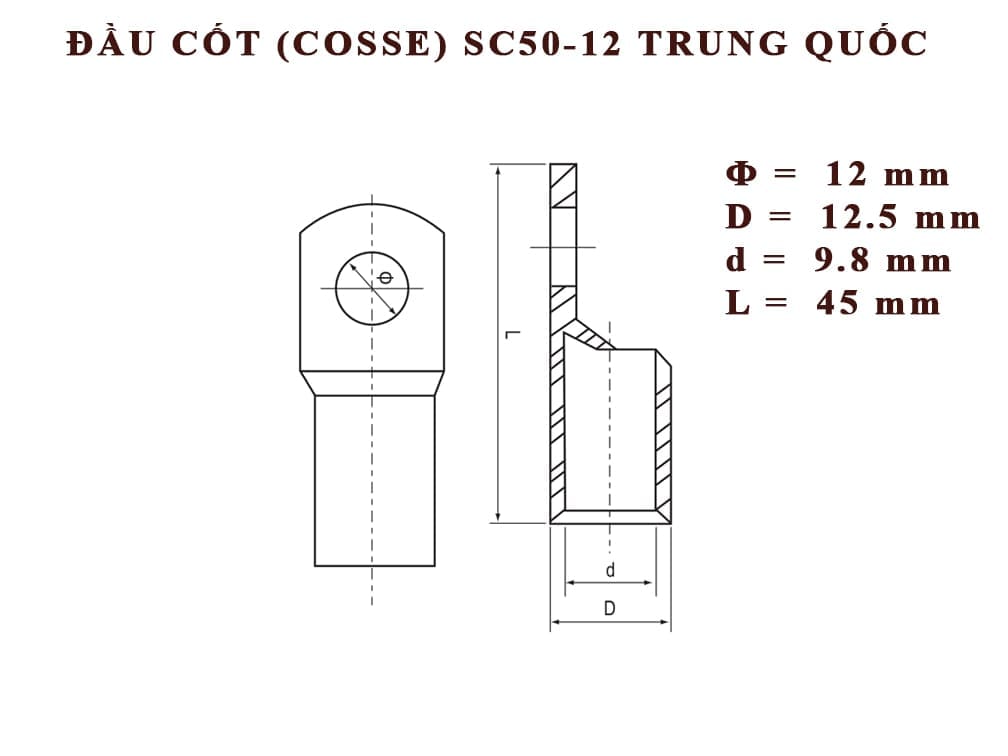 đầu cosse tlug; đầu cosse kst; đầu cốt đồng t-lug; đầu cosse sc; đầu cos tròn tlug