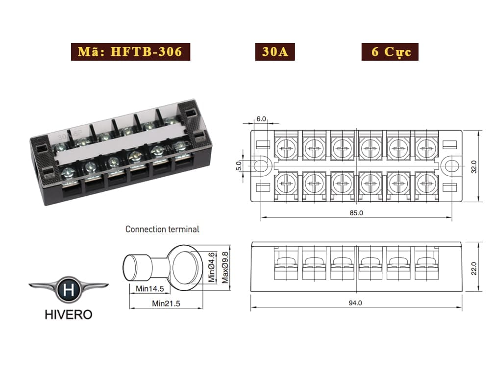 cầu đấu hivero hftb-306; cầu đấu dây điện hftb-306; domino hftb-306; cầu đấu terminal khối hftb-306; cầu đấu dây điện domino hftb-306; cầu đấu dây terminal khối hftb-306; terminal block hftb-306;