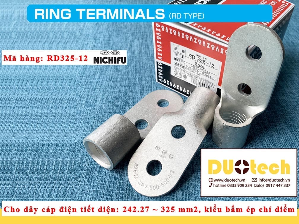 đầu cos tròn 2 lỗ nichifu RD325-12