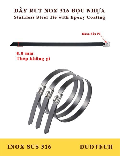 dây rút thép; dây rút thép không gỉ màu đen; dây rút inox màu đen; dây thít inox màu đen; dây rút thép kst; dây thít thép k.s; dây rút thép 316; dây thít thép 316; dây rút thép màu đen; dây thít thép màu đen; dong-a stfc gtfc; dây rút thít lạt buộc thép mhd ss201 bt2bepc ss304 bt4bepc ss316 bt6bepc; kss stainles steel tie bct 304ss bst 316ss; ball lock type standard astm a366-91; màu đen, vật liệu sus316, bọc nhựa phủ sơn, khóa đầu pi, rohs, ul listed, abs, dnv-gl maritime
