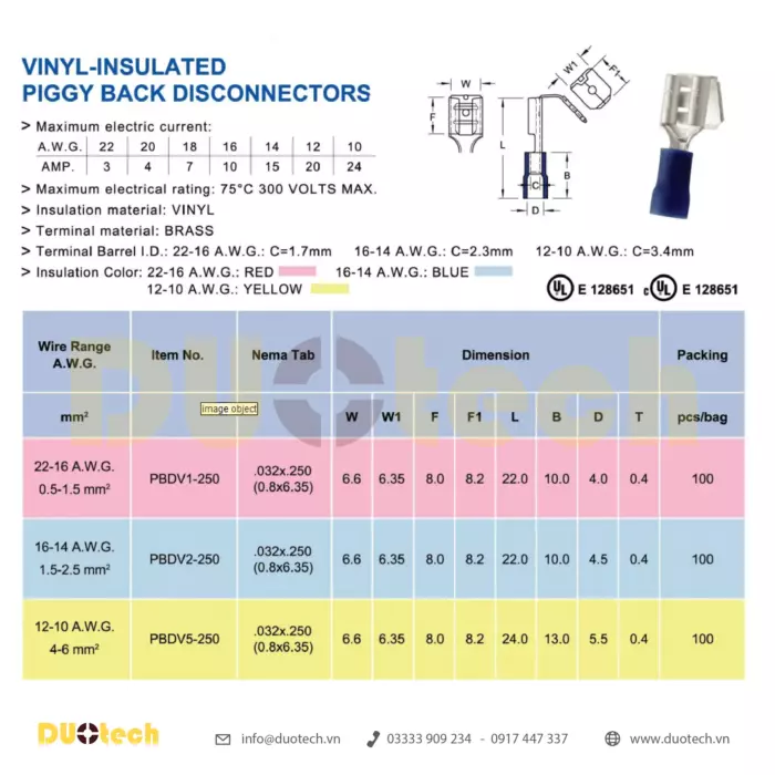 đầu cos pbdv; đầu cos pbdv ghim dẹp capa; đầu cos ghim dẹp pbdv; đầu cosse ghim dẹp pbdv; đầu cos pbdv 1-250; đầu cosse ghim pbdv1-250; đầu cos pbdv 2-250; đầu cosse ghim pbdv2-250; đầu cos pbdv 5-250; đầu cosse ghim pbdv5-250; công ty tnhh kỹ thuật duo viết tắt duotech là đại lý nhà cung ứng cấp 1 đơn vị phân phối sản phẩm chính hãng thương hiệu kst k.s. ks terminals inc made in taiwan xuất xứ đài loan đầu cosse cos cốt nối nhanh male female đực cái gài âm dương bọc nhựa cách điện màu đỏ – red 0.5-1.5mm2, xanh – blue 1.5-2.5mm2, vàng – yellow 4-6mm2